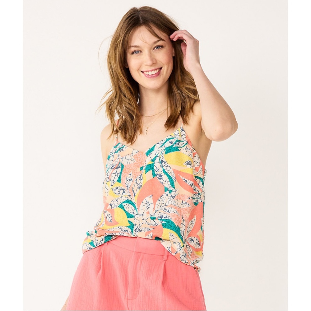 NWT Nine West V-Neck Layering Camisole Multi Color Size S